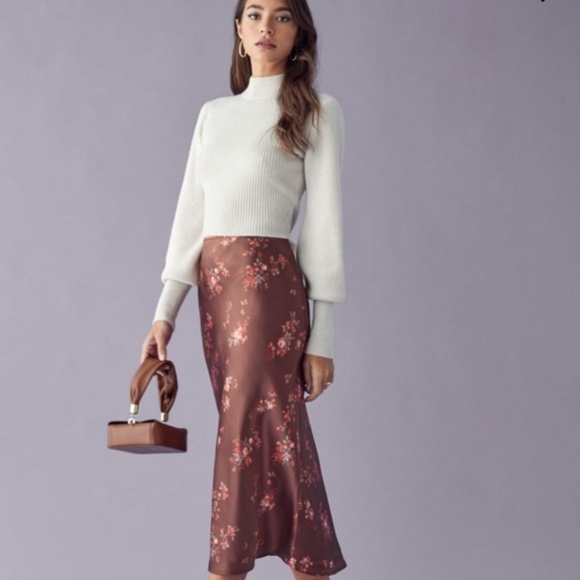 Reformation Dresses & Skirts - Reformation Pratt Silk Midi Skirt in Nona Size 4